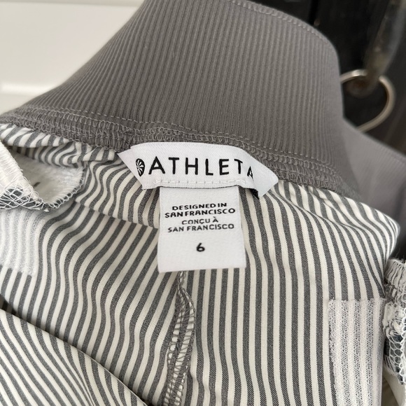 Women's Athleta Casual Striped Grey Pants - Picture 6 of 6